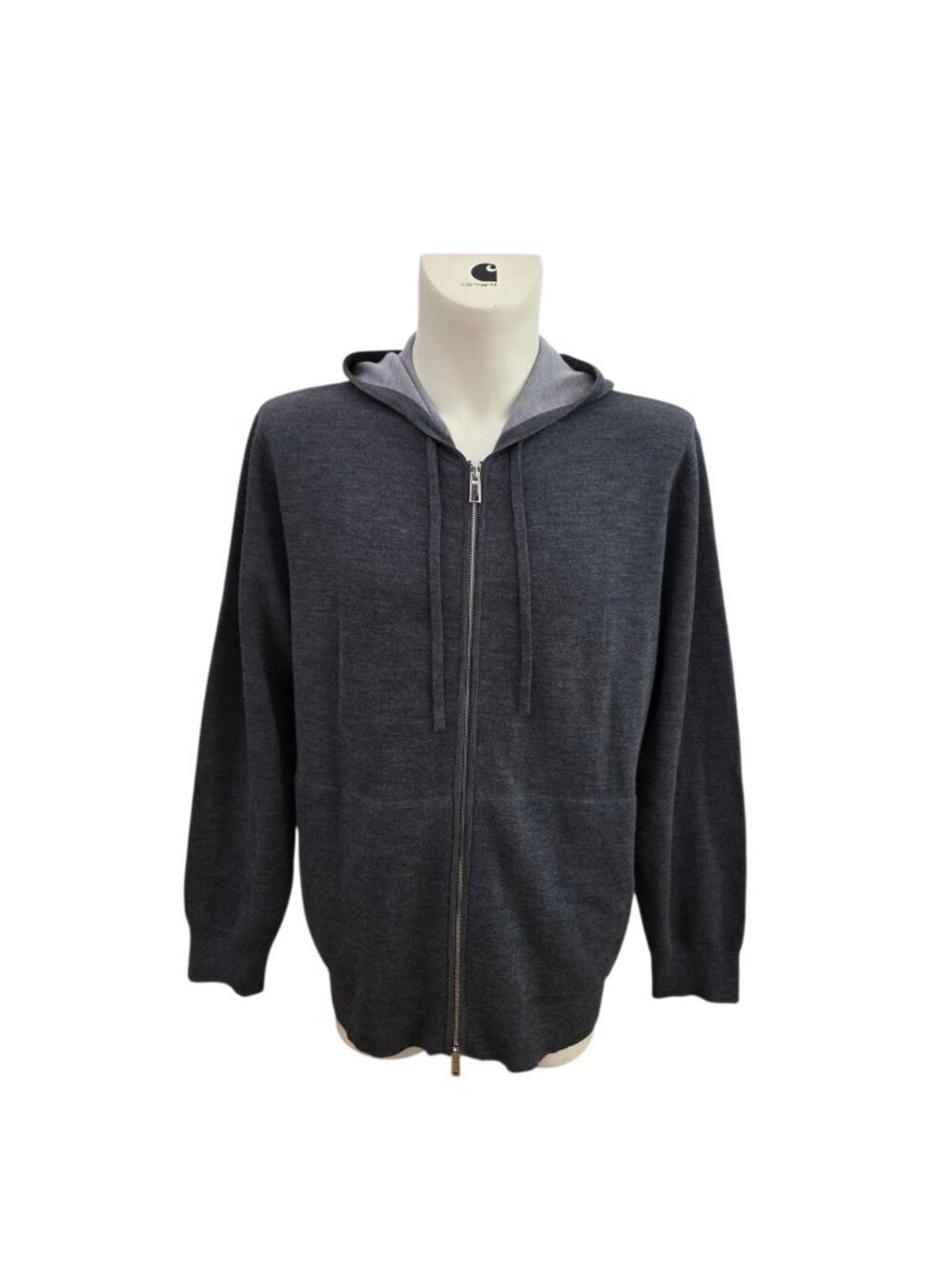 Theory Mens Arnaud Full Zip Merino Wool Hoodie Gray XXL EUC